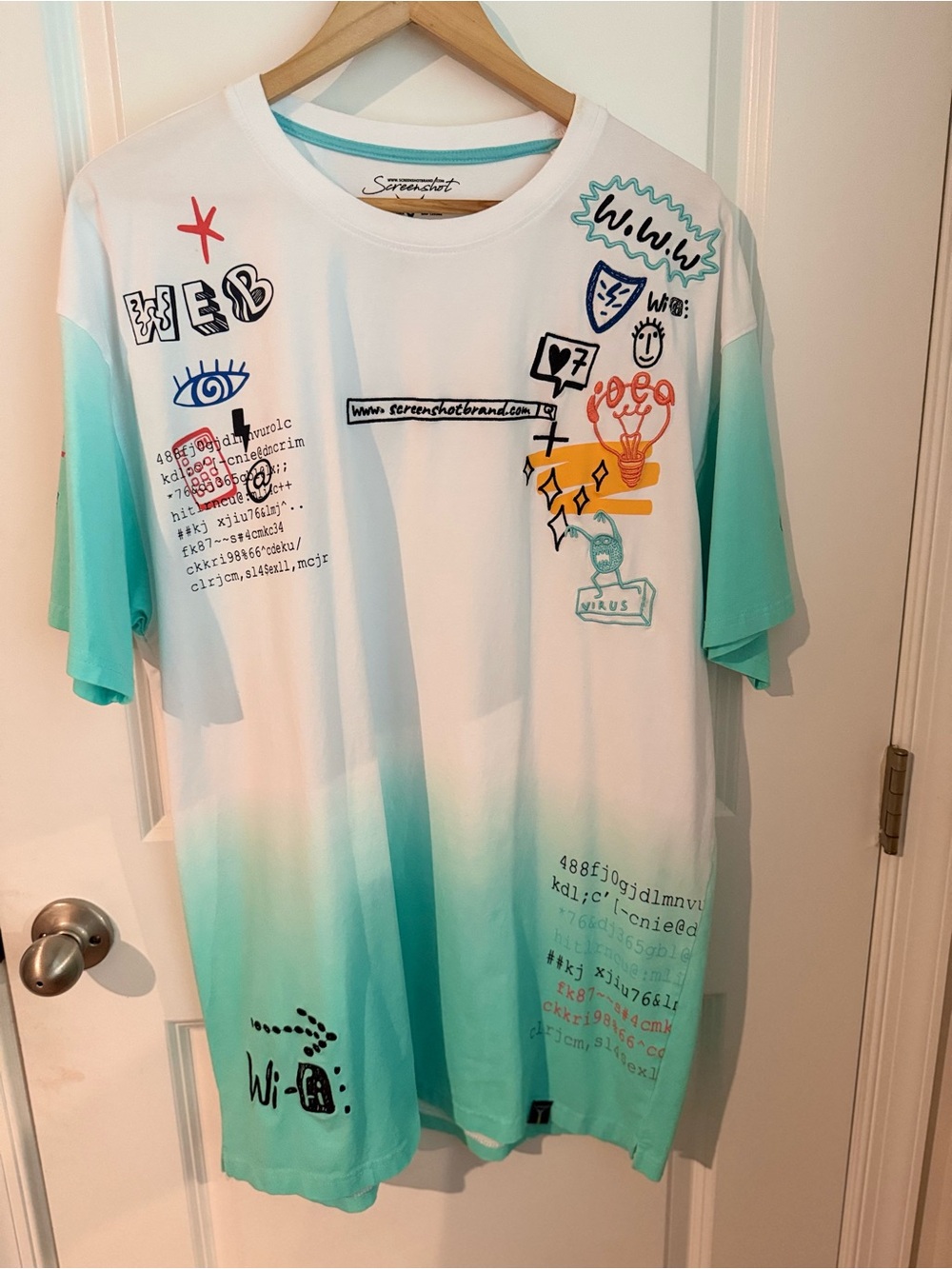 Screenshot Brand Mens 3XL Ombre Dip Dye Tech Graphic Tee – WEB WiFi Idea Y2K